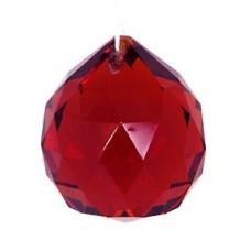 Кристалл фен-шуй подвесной красный 3х4 см. (хрусталь)