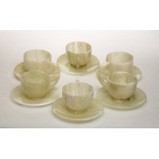 Чайный набор из оникса 6 чашечек с блюдцами