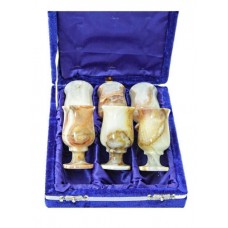 Набор Бокалов из Камня Оникс в подарочной упаковке 7,5х15 см