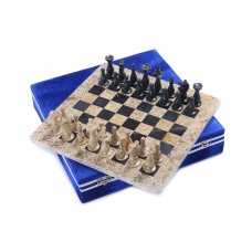 Шахматы 20х20 см, ракушечник мрамор (подарочная упаковка)