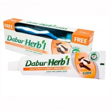 Дабур зубная паста с Гвоздкой 150г., с зубной щеткой, Dabur Herbl Clove
