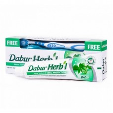Дабур зубная паста Хербал Базилик,150г. + зубная щетка.