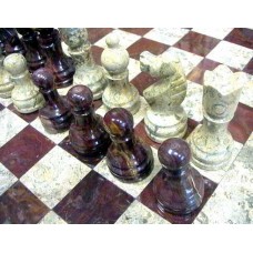 Шахматы 30х30 см.из натурального камня Яшма 